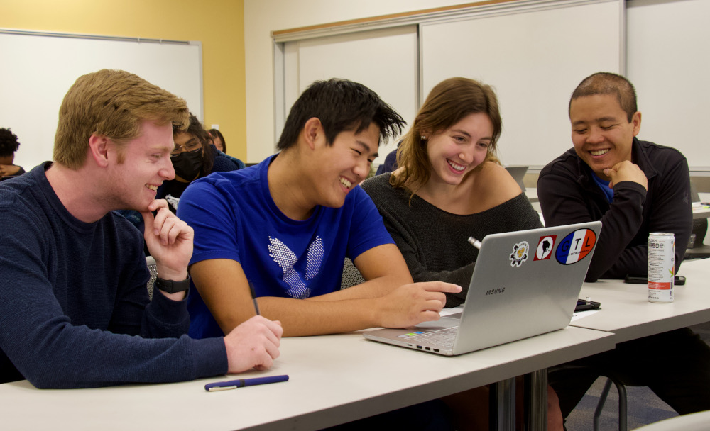 Students studying together