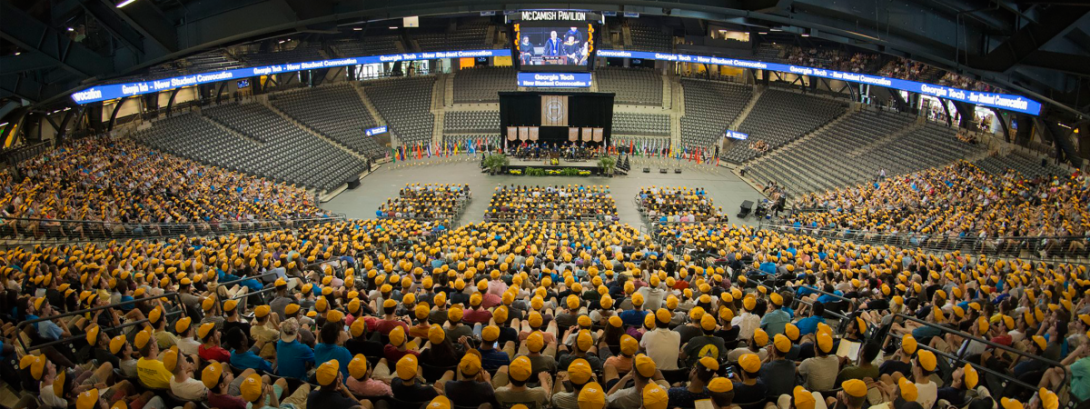 overhead shot of a group of students